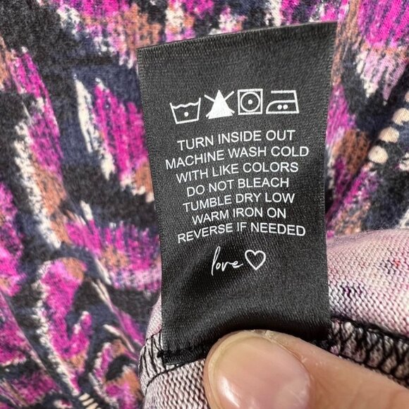 NZT Sweet Dreams Long Sleeve Printed Vines Tee XXL Pink Multi Soft Knit NWT - Picture 6 of 9